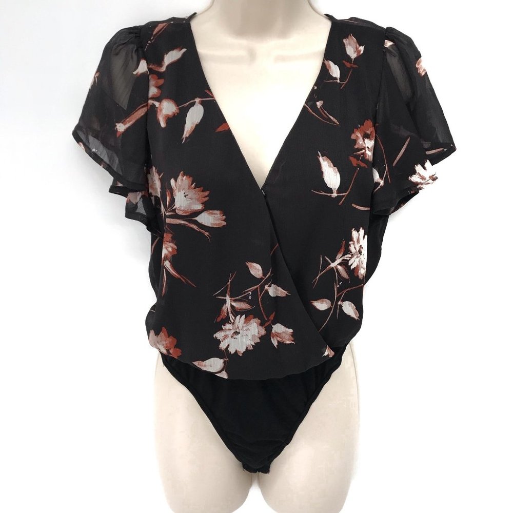 NWOT Ash & Violet Floral Chiffon Bodysuit S